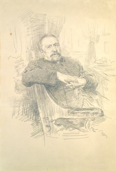 Porträt von Nikolaj Leskov (1831-95), 1889 von Ilya Efimovich Repin